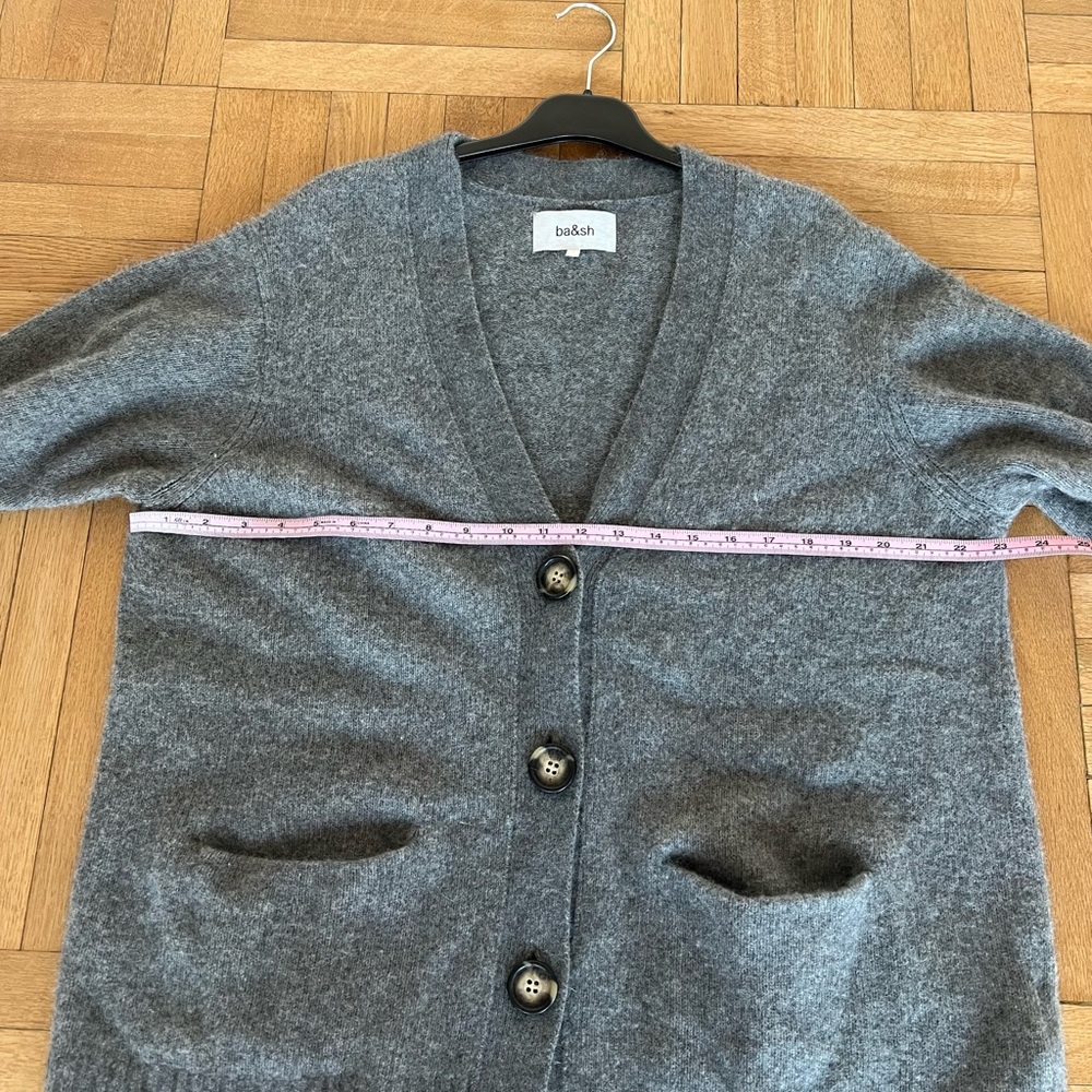 BASH Heather Grey Wool Oversized Cardigan - Picture 15 of 15